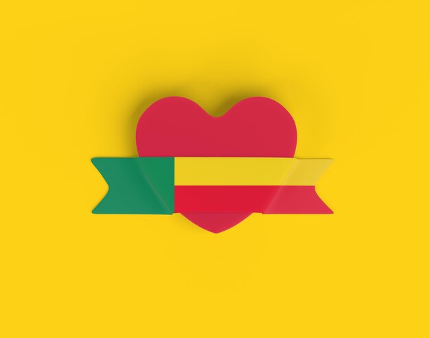 Sztandar serca z flagą Beninu