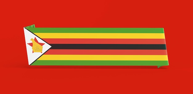 Bezpłatne zdjęcie sztandar z flagą zimbabwe