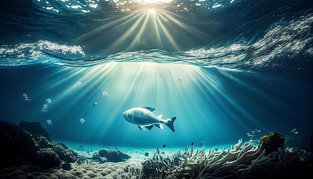 Sztuczna inteligencja pływających podmorskich scen natury