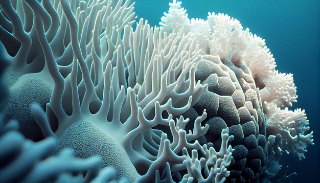 Bezpłatne zdjęcie sztuczna inteligencja podwodnej sceny przyrodniczej białych alg