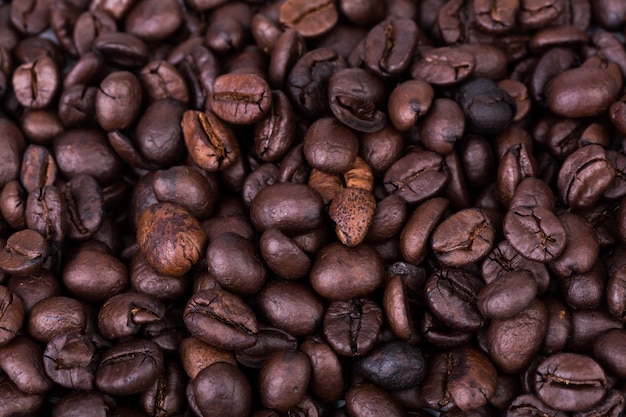 tekstury Brązowy ziaren kawy tła,