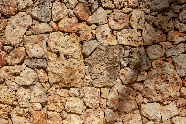 Tekstury ścian z dużymi kamieniami połączone, aby stworzyć solidną i odporną ścianę