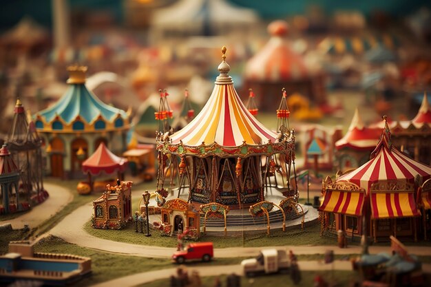 Tilt shift średniowieczny krajobraz fantasy