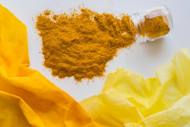 Tkanina pigmentowana żółtym barwnikiem