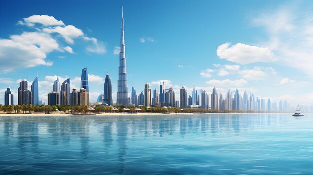 Tło Dubai skyline