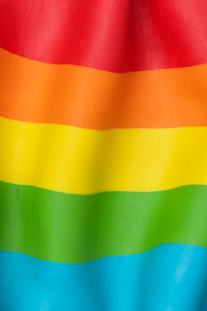 Tło flagi tęczowej LGBTQ + w fakturze gliny z plasteliny DIY
