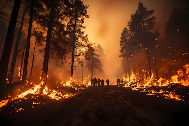 Bezpłatne zdjęcie tło płonącego lasu