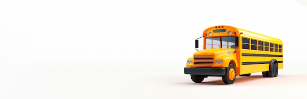 Bezpłatne zdjęcie transparent autobus zabawka 3d na białym tle na białym tle