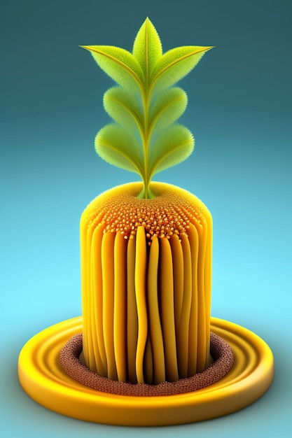 Bezpłatne zdjęcie trójwymiarowy obraz rośliny na szczycie spirali.