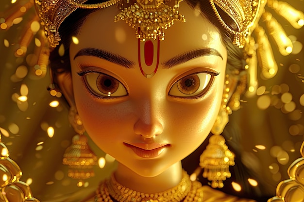 Trzecia Bogini Durga Na święto Navratri.