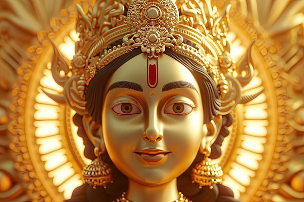 Trzecia bogini Durga na święto Navratri.