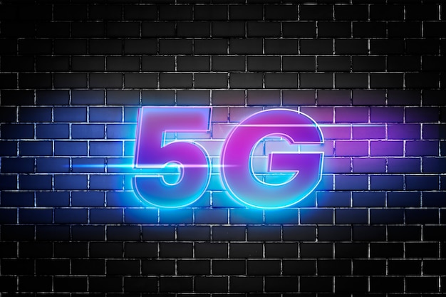 Bezpłatne zdjęcie typografia 5g w czcionce 3d blaskd