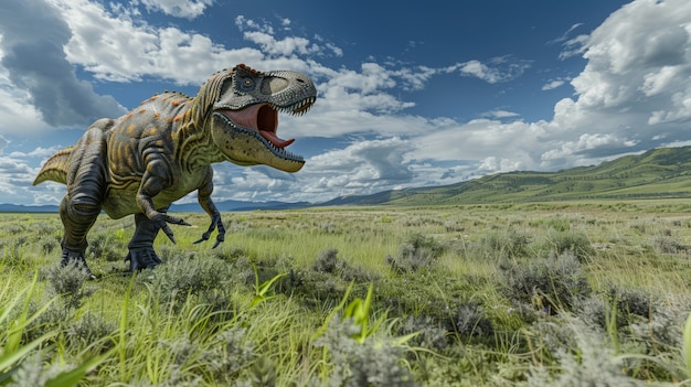 Bezpłatne zdjęcie tyrannosaurus rex in the wild