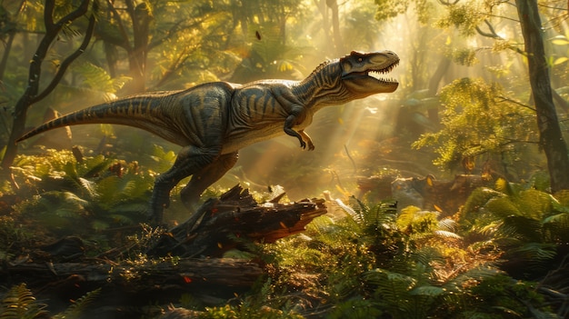 Bezpłatne zdjęcie tyrannosaurus rex in the wild