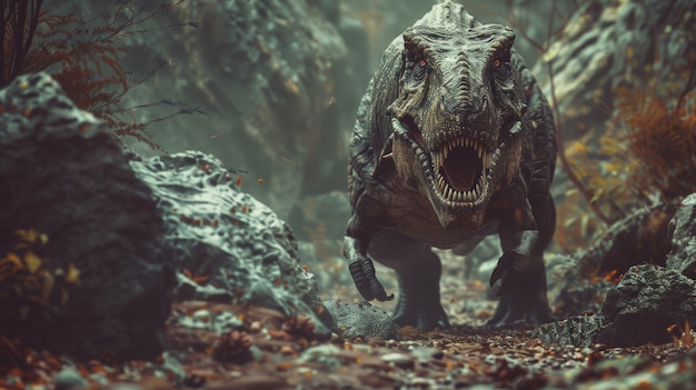 Bezpłatne zdjęcie tyrannosaurus rex na wolności