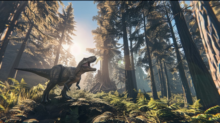 Bezpłatny plik Zdjęcie tyrannosaurus rex na wolności