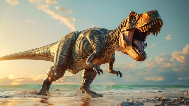 Bezpłatne zdjęcie tyrannosaurus rex na wolności
