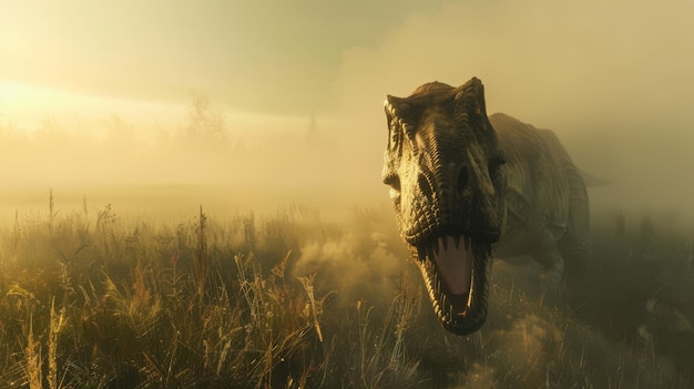 Bezpłatne zdjęcie tyrannosaurus rex na wolności