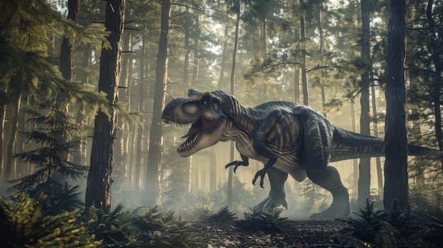 Bezpłatne zdjęcie tyrannosaurus rex na wolności