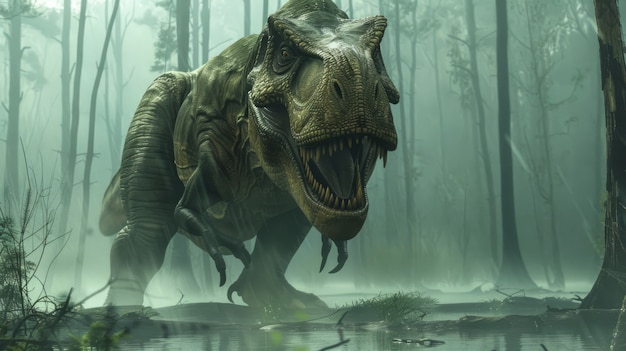 Bezpłatne zdjęcie tyrannosaurus rex na wolności