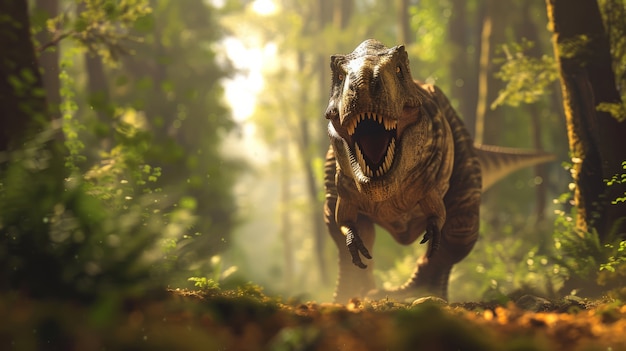 Bezpłatne zdjęcie tyrannosaurus rex na wolności