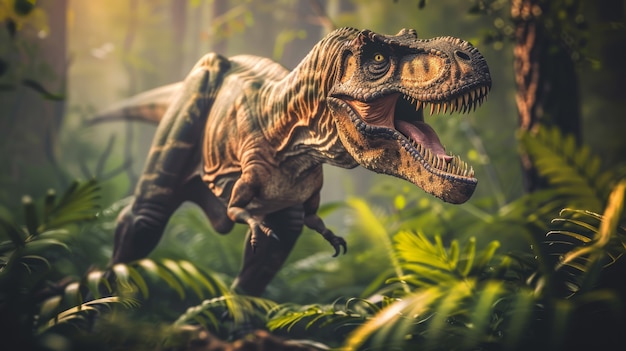 Bezpłatne zdjęcie tyrannosaurus rex na wolności