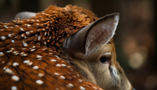 Bezpłatne zdjęcie ucho jelenia jest widoczne z boku głowy.