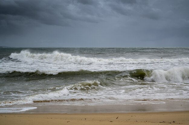 Ujęcie plaży i fal Sunshine Coast of Queensland w Australii