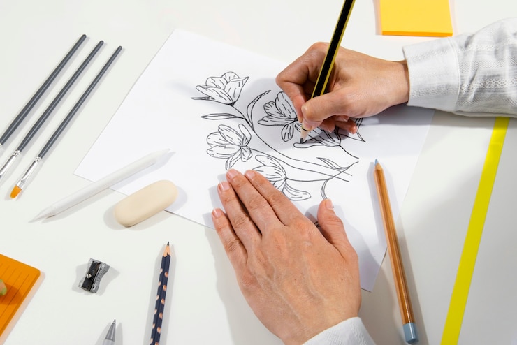 Bezpłatny plik Zdjęcie układ narzędzi programu illustrator martwa natura
