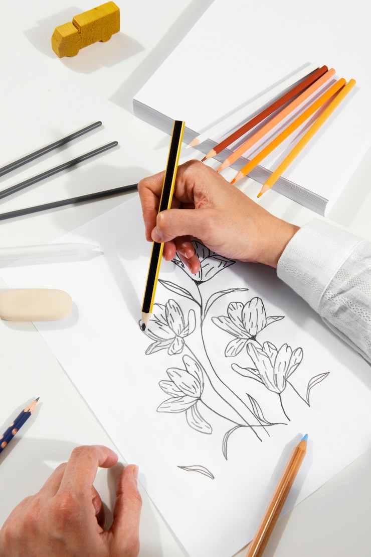 Bezpłatny plik Zdjęcie układ narzędzi programu illustrator martwa natura