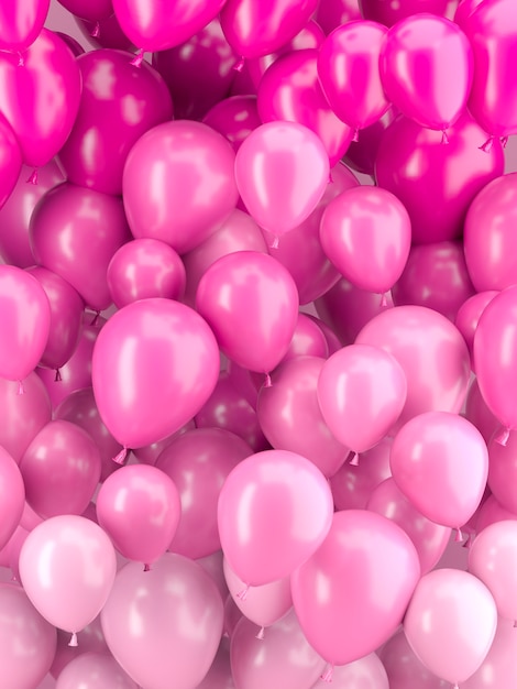 Bezpłatne zdjęcie układ różowe balony