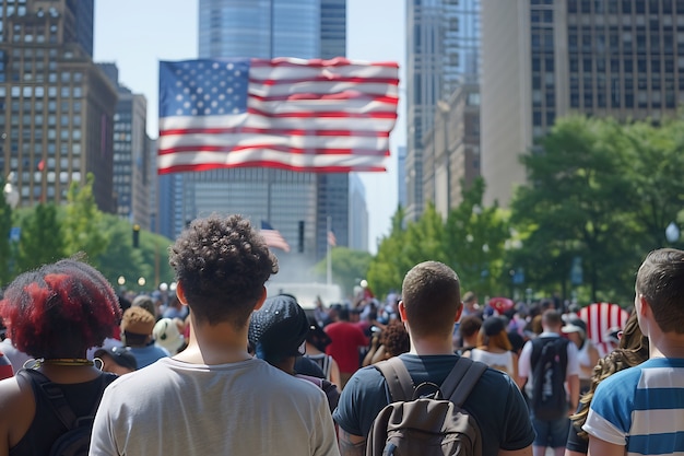 Bezpłatne zdjęcie uroczystość dnia niepodległości usa z flagą