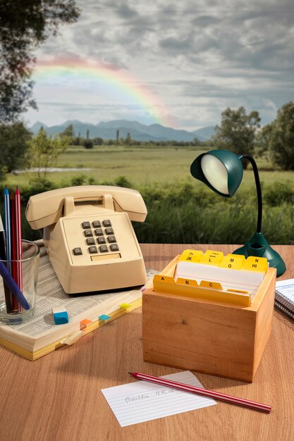 Urządzenie elektroniczne otoczone naturą