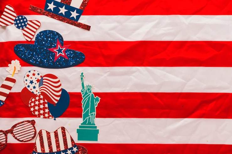 Bezpłatny plik Zdjęcie usa dzień niepodległości skład z copyspace na prawo