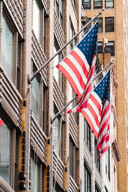 USA flaga na budynku