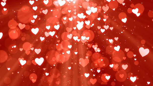 Valentine serca na czerwonym tle