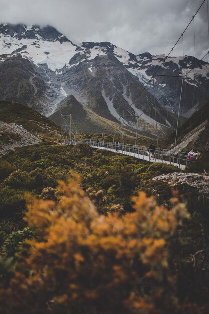 Valley Track z widokiem na Mount Cook w Nowej Zelandii