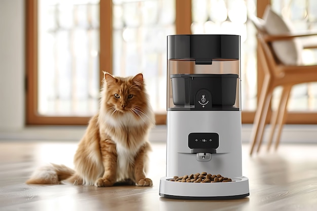 Bezpłatne zdjęcie view of automatic smart feeder for household pets