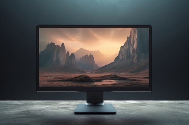 Bezpłatne zdjęcie view of computer monitor display