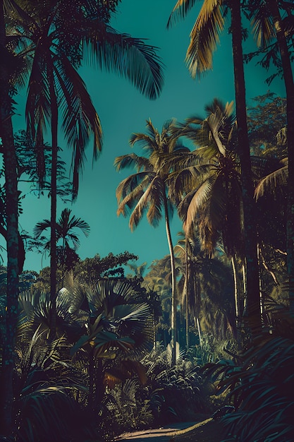 Bezpłatne zdjęcie view of green palm tree species with beautiful foliage