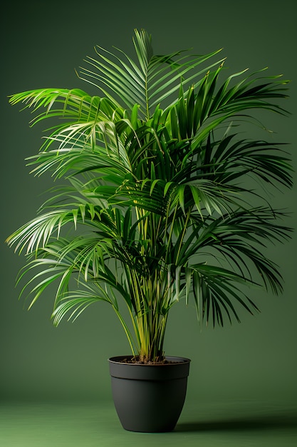 Bezpłatne zdjęcie view of green palm tree species with beautiful foliage