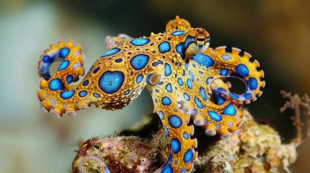 Bezpłatne zdjęcie view of octopus in its natural underwater habitat