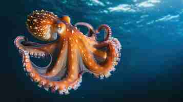 Bezpłatne zdjęcie view of octopus in its natural underwater habitat