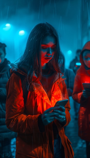 Bezpłatne zdjęcie view of people addicted to their smartphone looking and scrolling through the screens