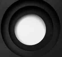 Bezpłatne zdjęcie warstwy okrągłego czarnego tła i białego koła