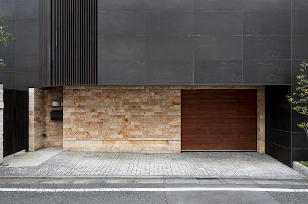 Bezpłatne zdjęcie wejście do drewnianego domu kultury japońskiej