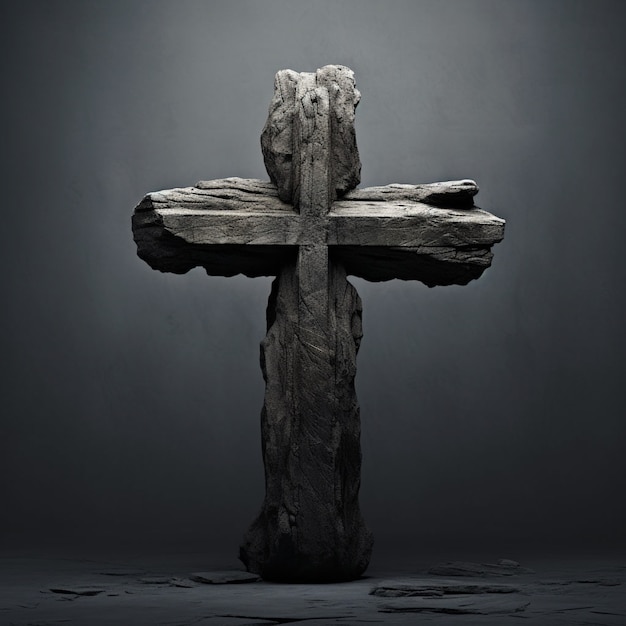 Bezpłatne zdjęcie widok 3d drewniany krzyż religijny
