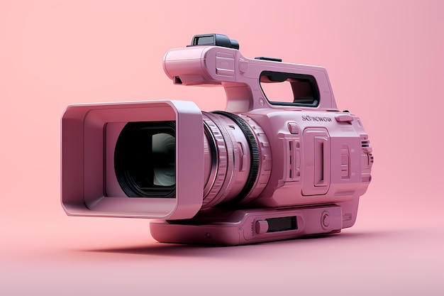 Bezpłatne zdjęcie widok 3d drogiej, zaawansowanej technologicznie kamery filmowej