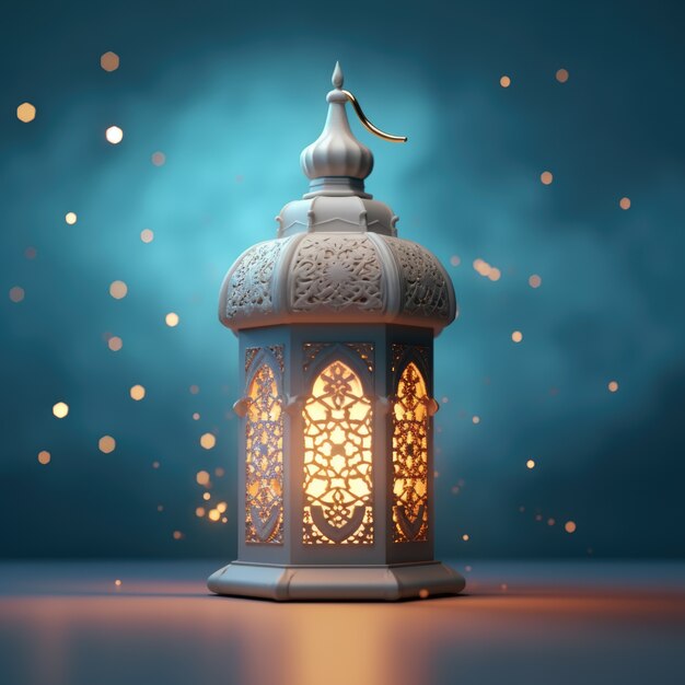 Widok 3d islamskich latarni