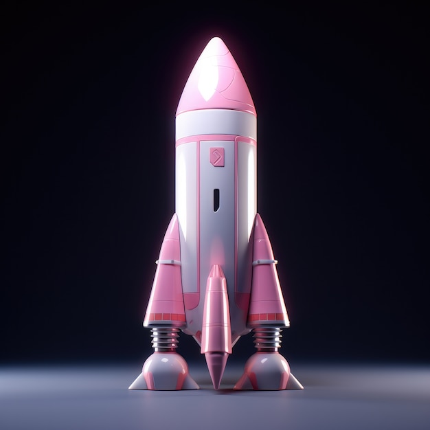 Widok 3D modelu rakiety kosmicznej